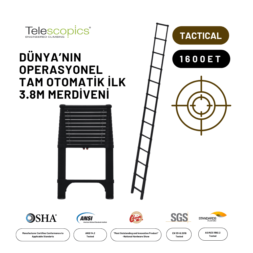 3.8M Askeri ve Taktik Amaçlı Tam Otomatik Teleskopik Merdiven - 1600ET TACTICAL