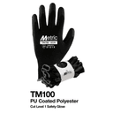 TM100 PU Kaplamalı Polyester Kesim Seviyesi 1 Güvenlik Eldiveni