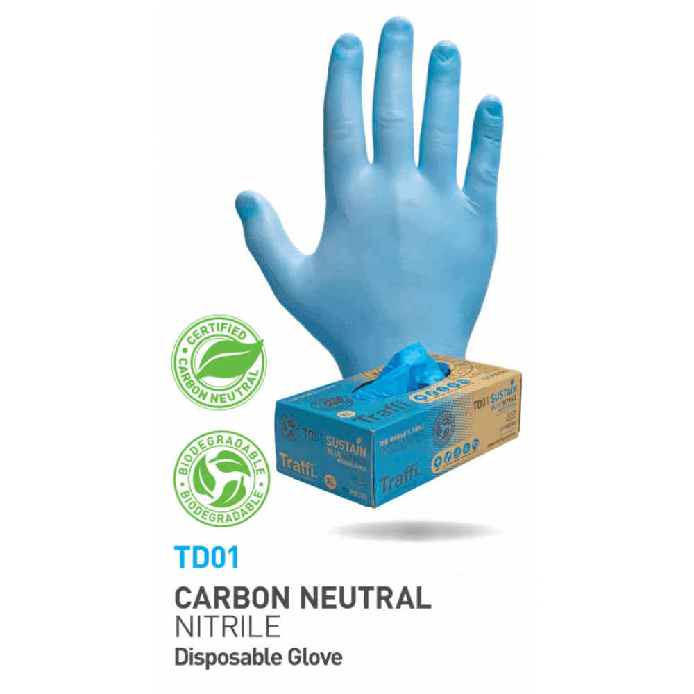 TD01 Karbon Nötr Biyobozunur Nitril Tek Kullanımlık Eldiven 100'lü kutu