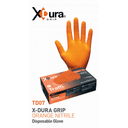 TD07 X-DURA GRIP Turuncu Nitril Tek Kullanımlık Eldiven 50'li kutu