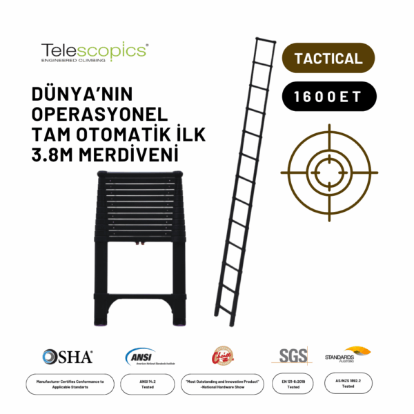 3.8M Askeri ve Taktik Amaçlı Tam Otomatik Teleskopik Merdiven - 1600ET TACTICAL