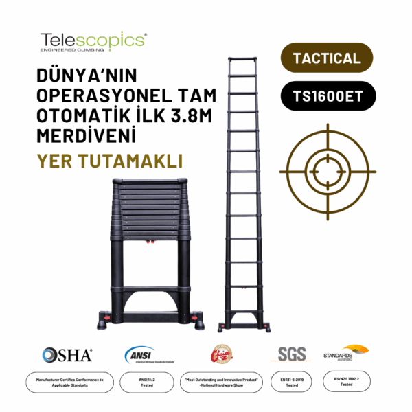 3.8M Askeri ve Taktik Amaçlı Tam Otomatik Teleskopik Merdiven - TS1600ET TACTICAL
