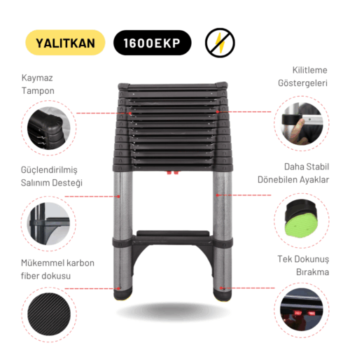 3.8m Kevlar Insulated Extension Telescopic Ladder AC25KV - AS1600EKP - Image 5