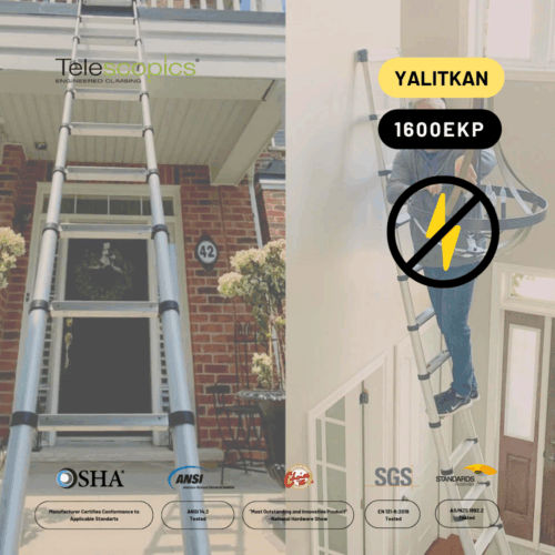 3.8m Kevlar Insulated Extension Telescopic Ladder AC25KV - AS1600EKP - Image 6