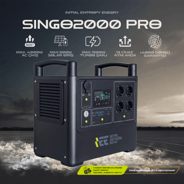 1920Wh | 4000W Max. LifePO4 Taşınabilir Güç Kaynağı Aplikasyon Kablosuz Şarj Operasyonel Kullanım +4000 üstü Döngü %99.99 BMS ÇOKLU ÇIKIŞ | SINGO2000PRO - Görsel 2