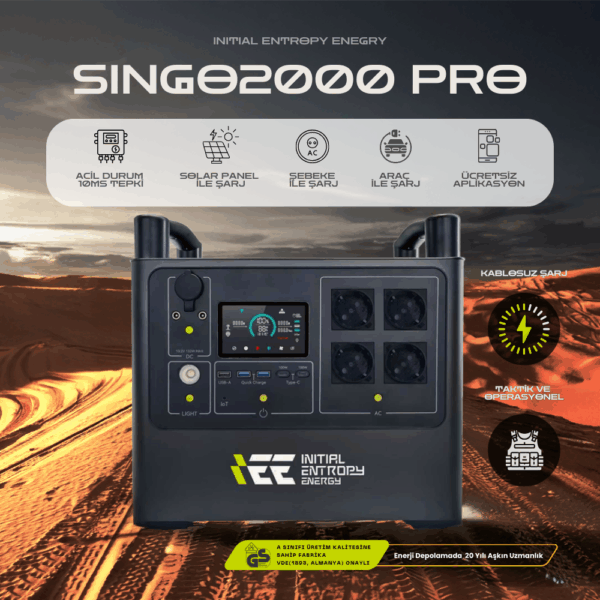 1920Wh | 4000W Max. LifePO4 Taşınabilir Güç Kaynağı Aplikasyon Kablosuz Şarj Operasyonel Kullanım +4000 üstü Döngü %99.99 BMS ÇOKLU ÇIKIŞ | SINGO2000PRO - Görsel 3