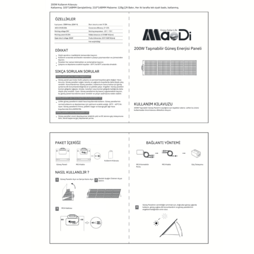 Portable Solar Panel 200W – IP67 Waterproof – 3-Angle Adjustment – Foldable Solar Charging Device | SP200 - Image 9