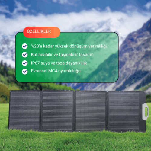 Portable Solar Panel 200W – IP67 Waterproof – 3-Angle Adjustment – Foldable Solar Charging Device | SP200 - Image 4