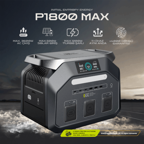 1024Wh | 3600W Max. LifePO4 Taşınabilir Güç Kaynağı Ücretsiz Aplikasyon Dahili Fener ve Kablo Seti +4000 üstü Döngü %99.99 BMS ÇOKLU ÇIKIŞ | P1800 - Görsel 2