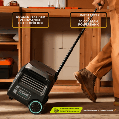 2048Wh | 6400W Max. LiFePO4 Portable Power Station | Free App | Built-in PowerBank | Jumpstarter + Flashlight | 4000+ Cycles | 99.99% BMS | MULTI OUTPUT | P3200 - Image 3