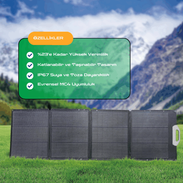 Taşınabilir Güneş Paneli 400W - IP67 Su Geçirmez - 3 Açılı Ayar - Katlanabilen Güneş Enerjili Şarj Cihazı | SP400 - Görsel 4